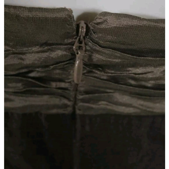 BCBG MAX AZRIA WOMENS RUCHED SLEEVELESS SHEATH DRESS BROWN SIZE 4 - Picture 4 of 6